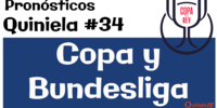 Quiniela 34 con partidos de Bundesliga y Copa del Rey.